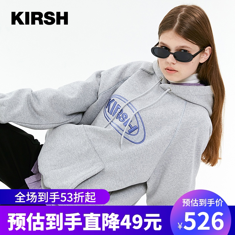 kirsh2020年秋冬新款大樱桃套头连帽卫衣女宽松显瘦潮流学院风