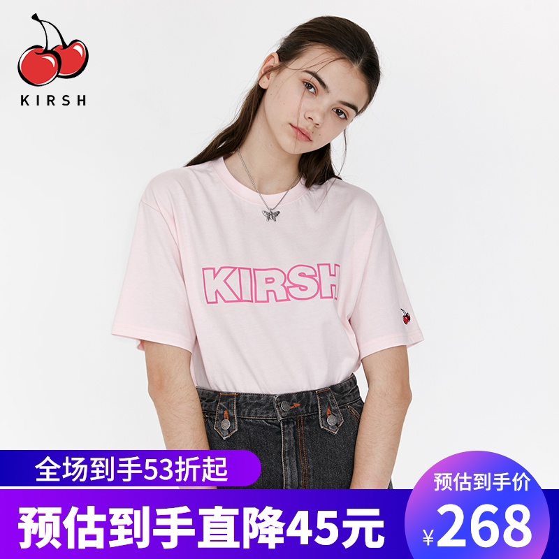 kirsh2020年春夏新款大樱桃T恤短袖宽松圆领少女时尚韩潮通勤学院