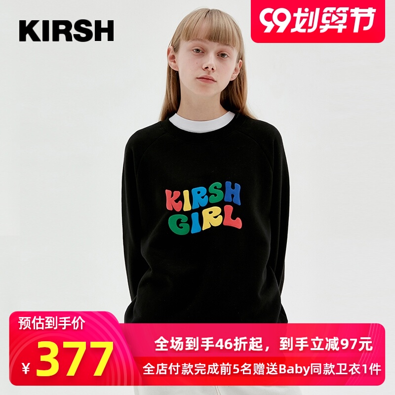 kirsh20秋冬大樱桃印花卫衣长袖显瘦通勤少女时尚韩潮减龄学院风