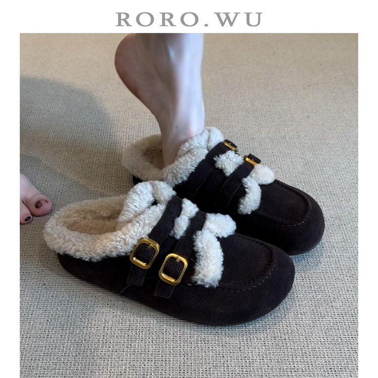 加绒秋冬软底圆头内增高勃肯鞋