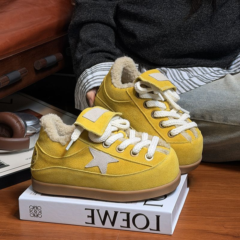 2025冬季新款磨砂皮星星板鞋