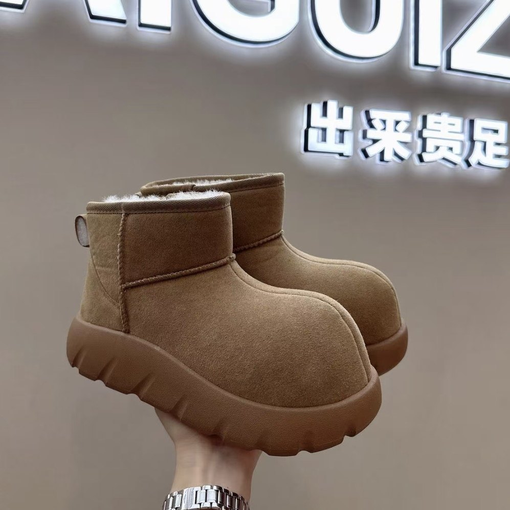 卡皮巴拉娃娃头大头靴2025冬新款加绒加厚保暖厚底雪地靴女百搭潮,女鞋,时尚雪地靴,淘宝优惠券,粉丝福利购,淘宝优惠卷