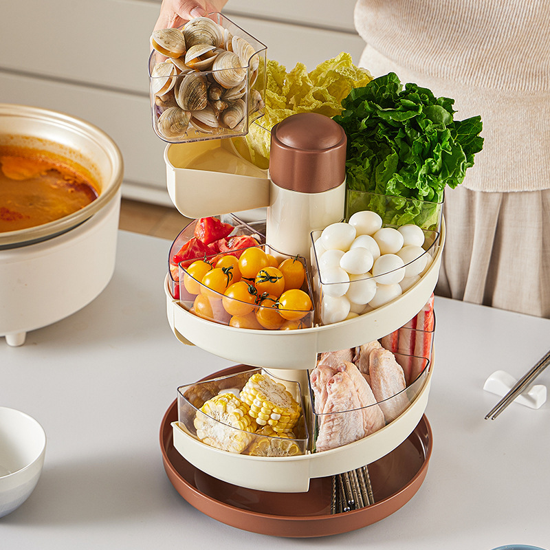 多功能旋转火锅备菜盘