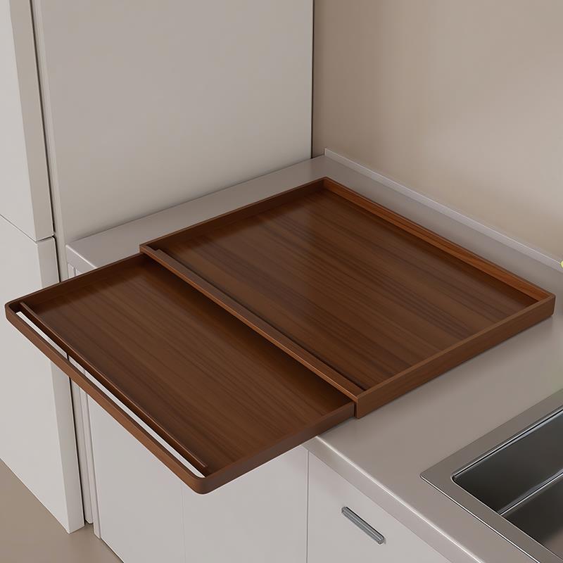 可抽拉置物架厨房微波炉烤箱支架隔板底部大容量整理置物架子神器