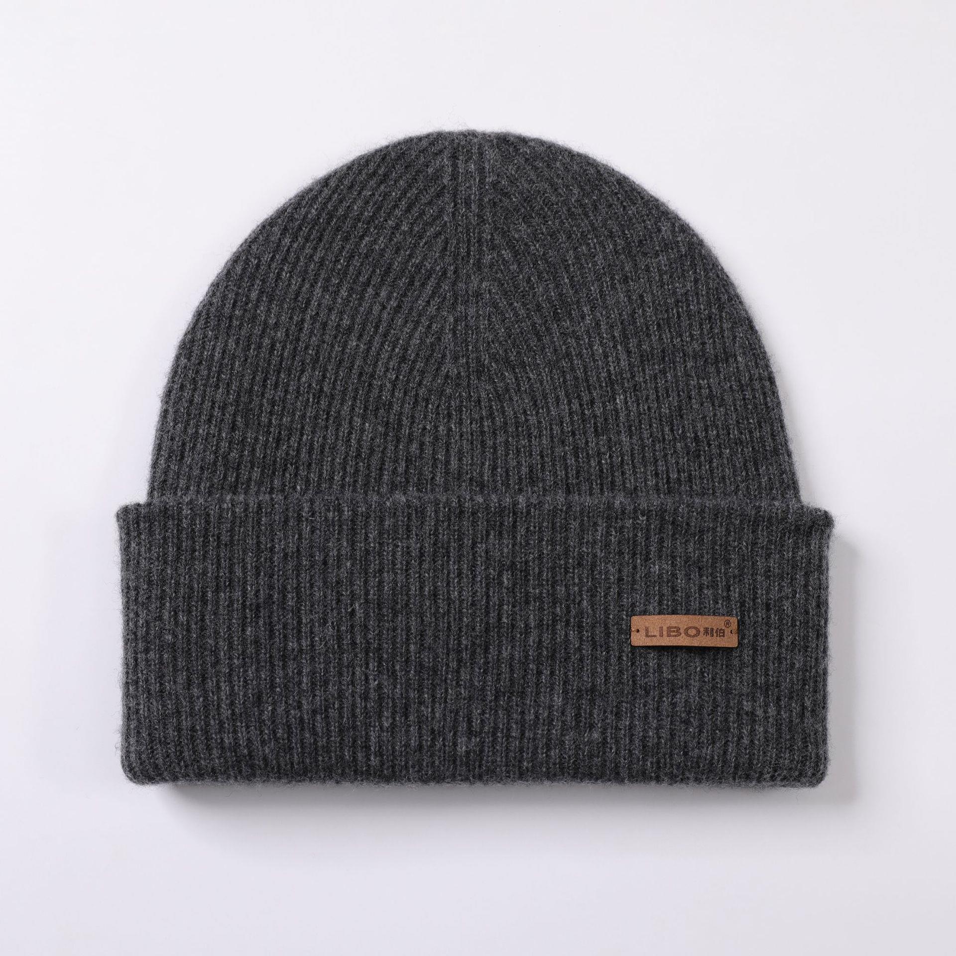 双层纯羊毛秋冬季纯色男女情侣加厚针织帽保暖冷帽美式帽子老人帽