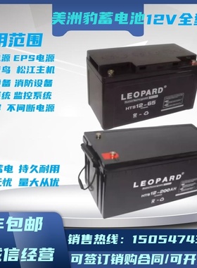 LEOPARD美洲豹蓄电池12V7A/24AH38AH65AH100AH消防直流屏UPS/EPS