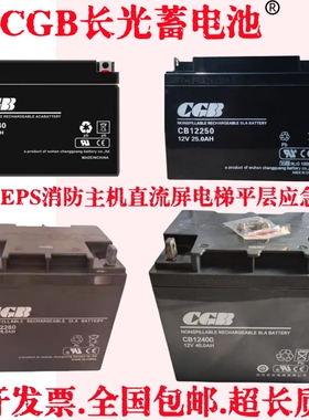 CGB长光12V25AH免维护铅酸蓄电池应急电源消防UPS/EPS电梯直流屏