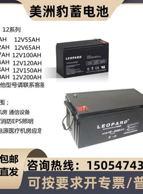 LEOPARD美洲豹蓄电池12V7A24A38A65A100AH消防直流屏UPS应急备用