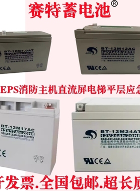 赛特BT-12M24AT蓄电池12V17消防主机北大青鸟海湾松江泰和安12V7A
