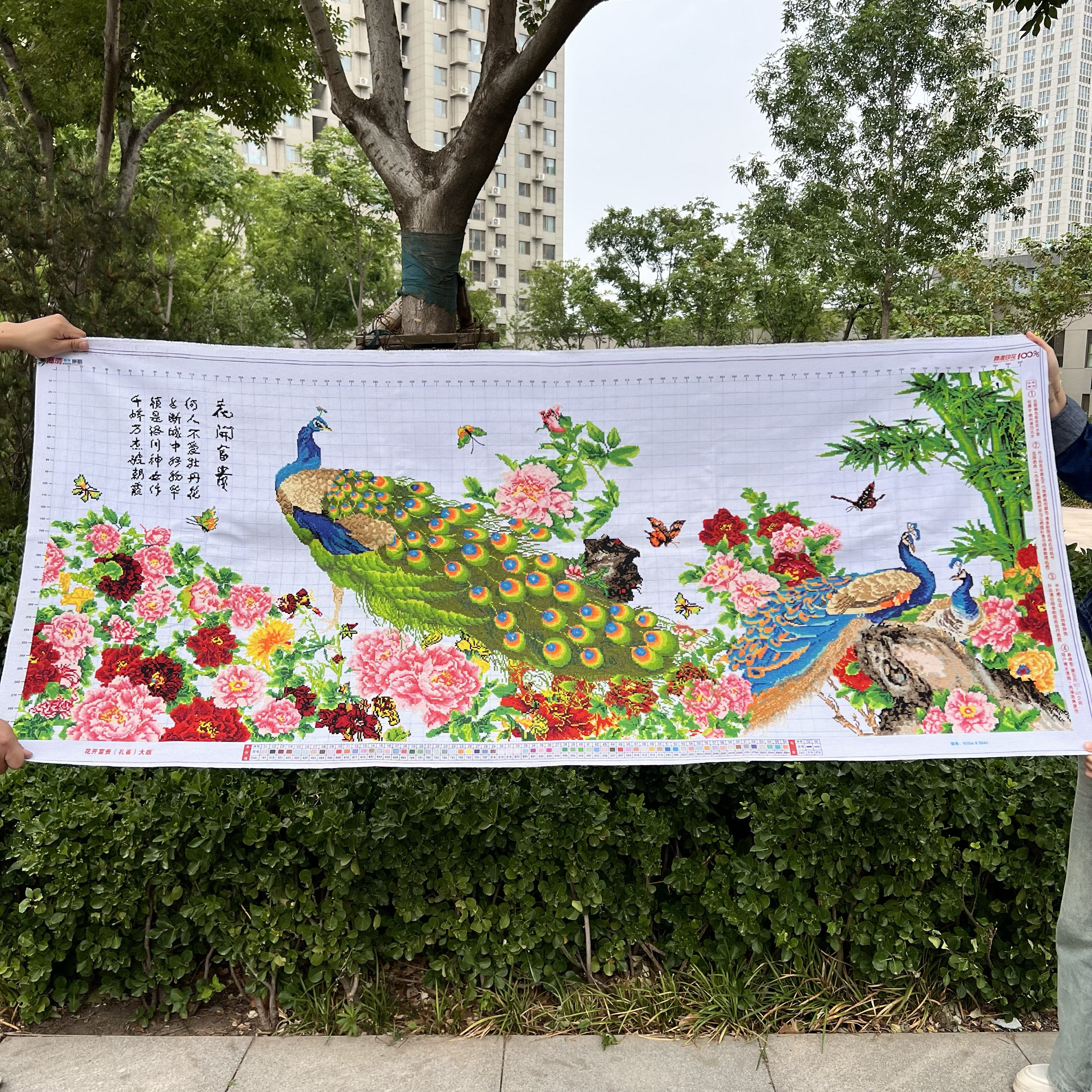 纯手工十字绣成品新款花开富贵孔雀牡丹花竹子大幅客厅卧室装饰画,居家布艺,十字绣成品,淘宝优惠券,粉丝福利购,淘宝优惠卷