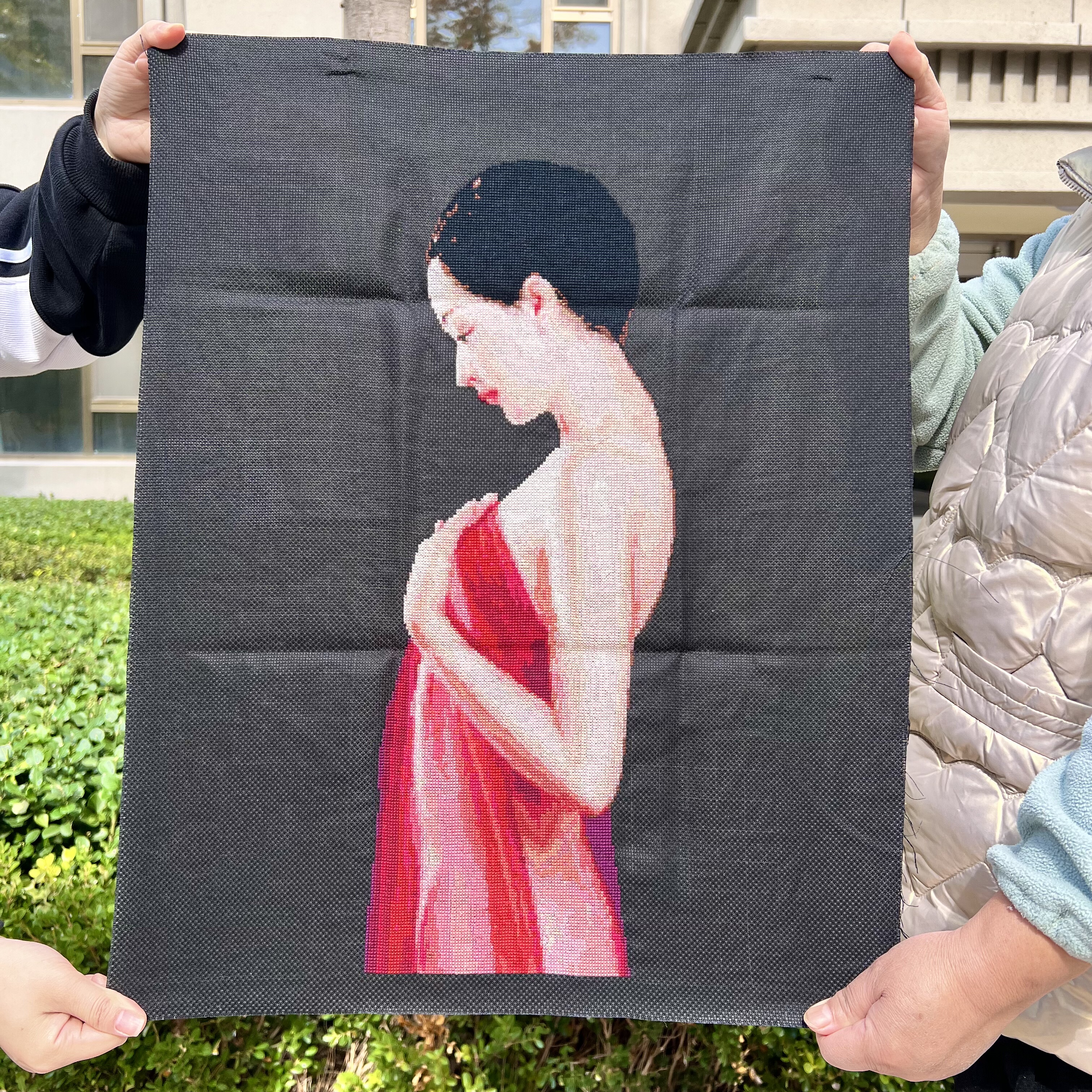 纯手工十字绣成品浴女美女背影浴室卧室现代简约客厅玄关装饰挂画