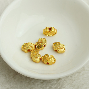 沙金纯色祥云隔珠 diy手工饰品配件 串珠如意背云国风珠材料