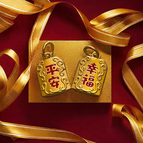 古法沙金配件平安幸福珐琅彩小配件开运吊坠挂件diy手链项链配件
