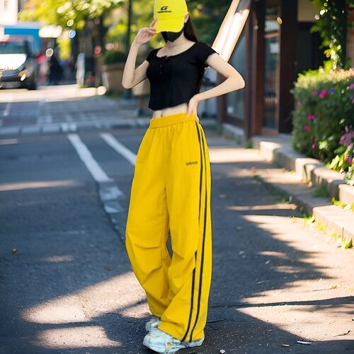 美式速干冰丝工装裤女