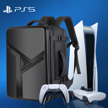 适用索尼PS5/4游戏机收纳包PlayStation5游戏主机PS5 Pro电竞包便携全套配件slim整理防震可放显示屏防水背包