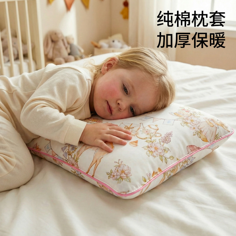 宝宝枕套30x50A类纯棉枕头套儿童专用枕芯罩幼儿园学生女孩内胆套