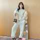 女休闲加绒加厚卫衣束脚裤 运动套装 两件套 高级感时尚 秋冬2025新款