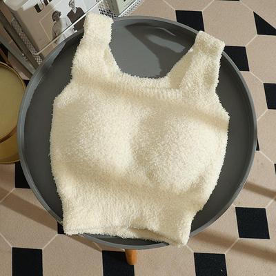 带胸垫小背心打底衫加绒保暖