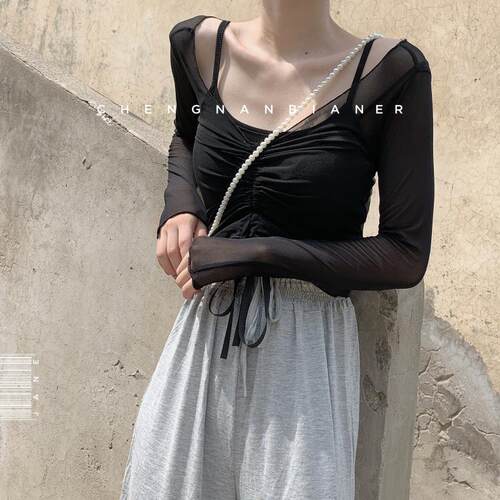 舞蹈练功服古典罩衫艺考身韵网纱