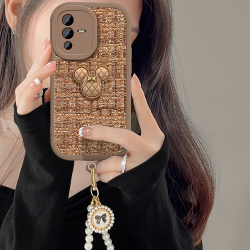 适用绒布小香风vivos12手机壳新款编织S12pro立体公仔女款步步高s12pro镜头全包S12PRO软硅胶壳por防摔保护套