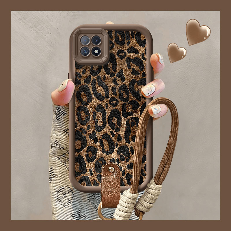 适用小香风棕色豹纹oppoa72手机壳新款A55个性opoA58高级感a56硅胶A78全包镜头a57 5g女款a36/a32创意A79秋冬