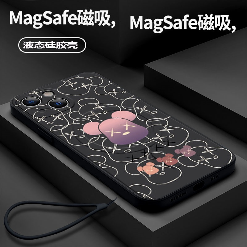 适用潮牌XX暴力熊苹果16手机壳15新款iphone14promax磁吸magsafe无线充电ip1312液态硅胶16plus情侣11保护套