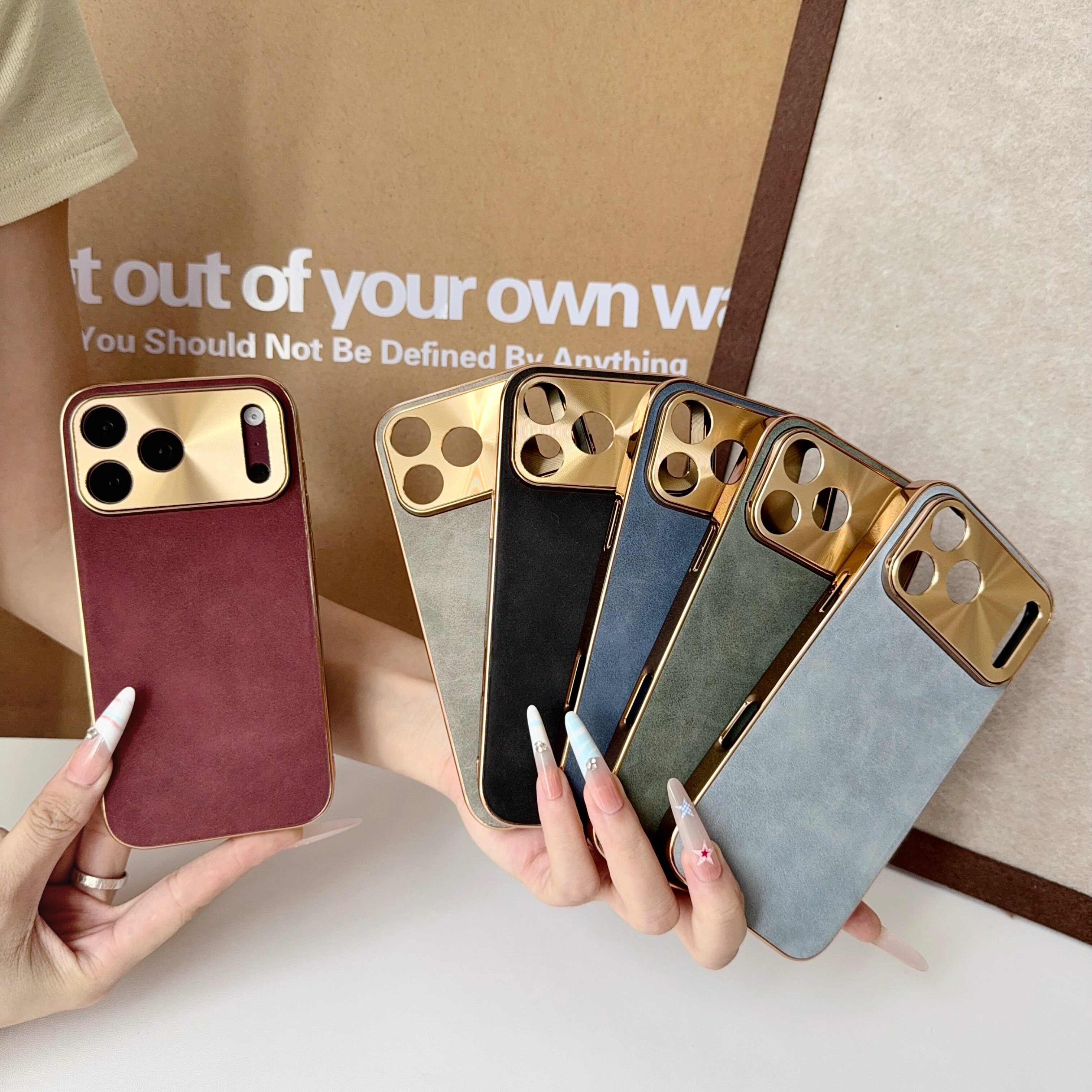 适用苹果18promax手机壳新款iphone18pro保护套奢华电镀小羊皮全包金属镜头软防摔保护套超薄手感5g时尚高档