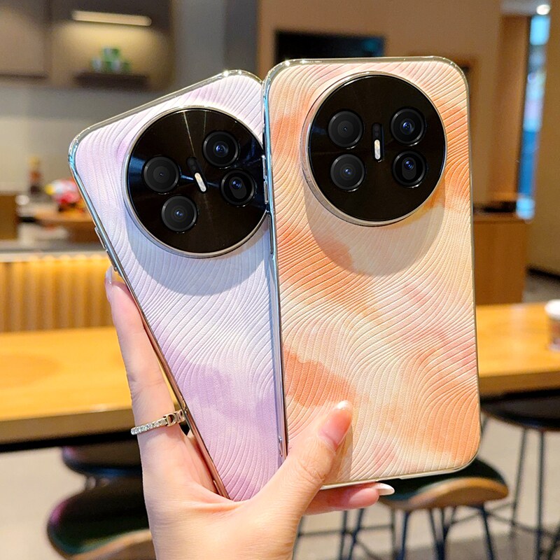 适用于华为mate70air手机壳新款Mate70Air保护套电镀素皮感觉感水彩镜头全包超薄防摔mete高级感2025男女外壳