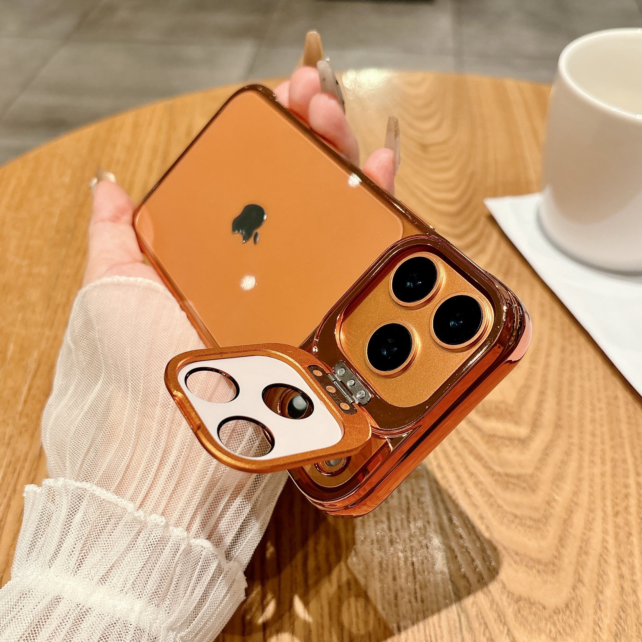 适用苹果17promax手机壳新款iphone17透明无边框17pro金属镜头支架全包官保护套Air高级感半包电镀超薄防摔硬