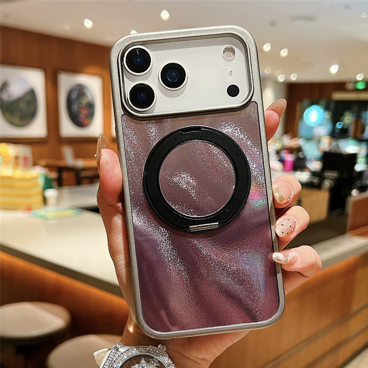 波漾渐变适用苹果17pro手机壳新款iPhone16promax磁吸支架15Pro防摔保护套14超薄散热13男女12高级感11pm硬壳