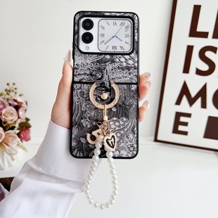 适用华为Novaflip手机壳新款Novaflip小折叠屏带挂绳保护套手提手腕中国风刺绣Flip高级感女斜跨挂绳链条外套