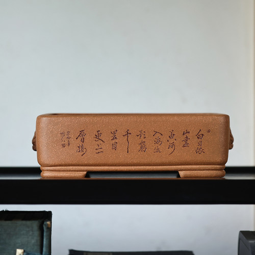紫砂花盆古典降坡泥盆景盆