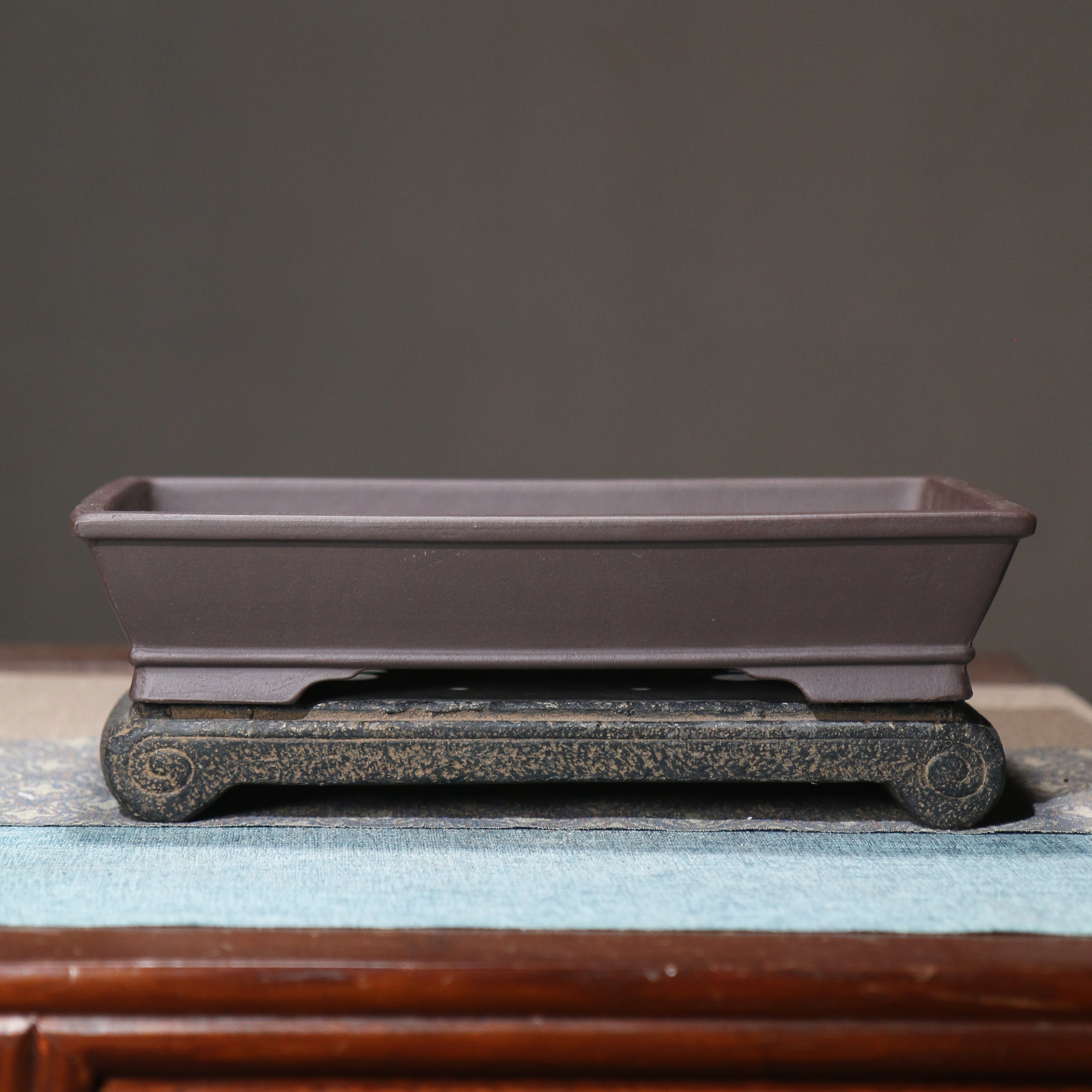 紫砂花盆长方形盆景盆