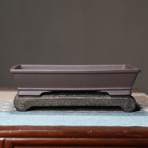 紫砂花盆长方形盆景盆