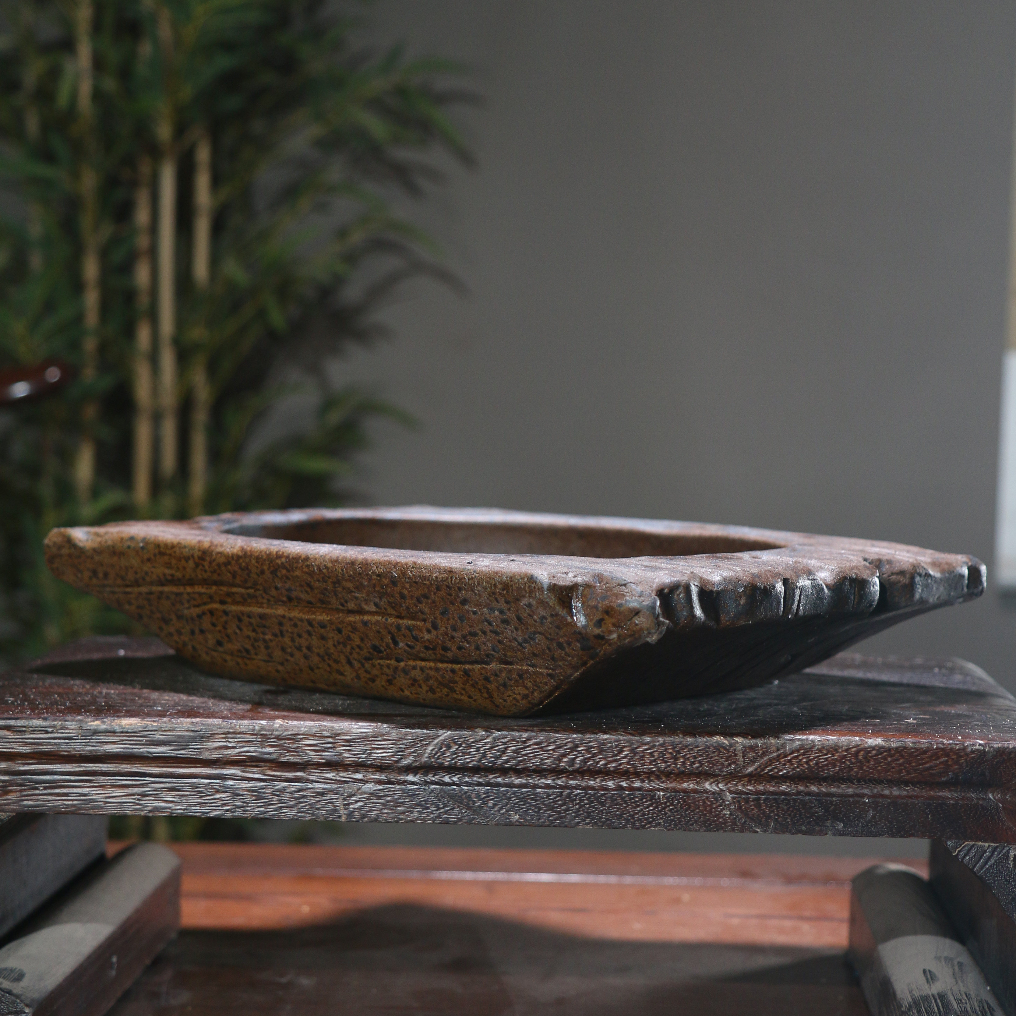 紫砂花盆柴烧仿古陶瓷盆景盆船形异形无孔水培植物桌面户外室外