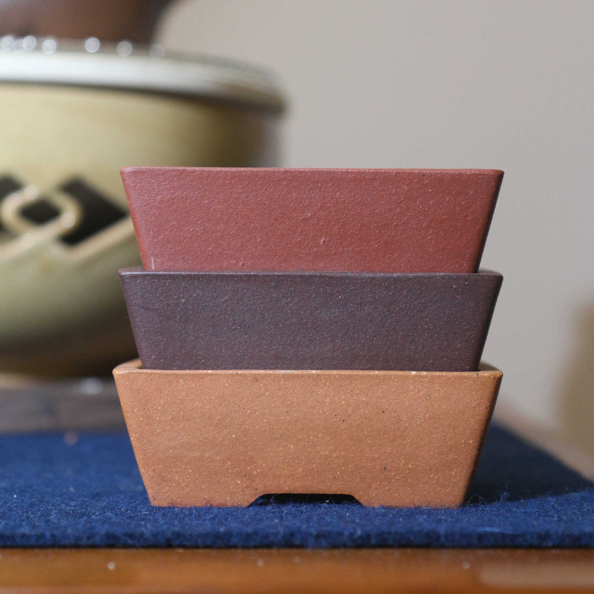 长方紫砂花盆桌面菖蒲花盆花器禅意陶瓷马槽盆多肉盆栽绿植苔藓