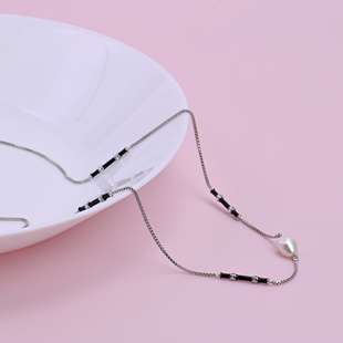 天然巴洛克珍珠珐琅釉彩轻奢高级百搭气质优雅大气长款项链毛衣链