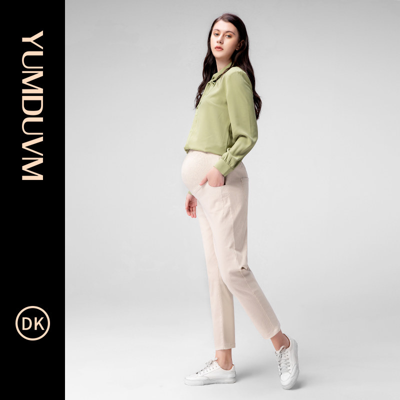 孕度轻奢老爹裤2020秋季新品孕妇裤秋冬外穿托腹裤大码宽松休闲裤