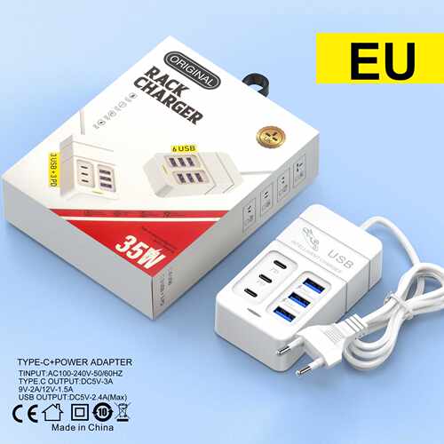 德国进口新款6usb手机充电器排插3pd多口type-c插座快速充延长线