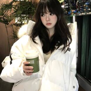 派克服棉服女款冬季2025新款高级感韩系毛领加绒加厚美式棉袄外套