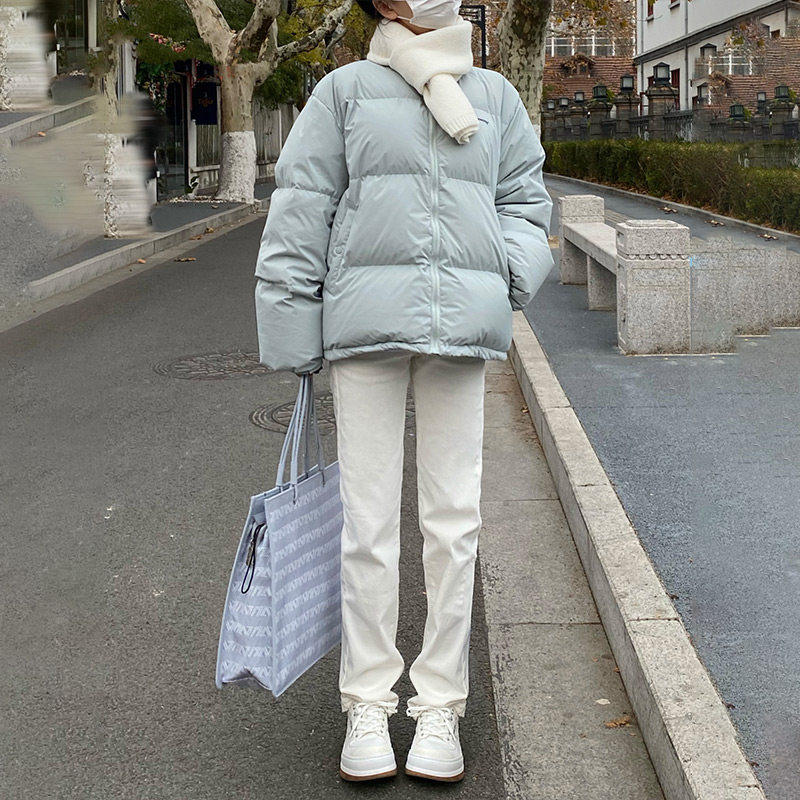 白色直筒牛仔裤女高腰2025年春秋新款小个子显瘦窄版阔腿烟管裤子