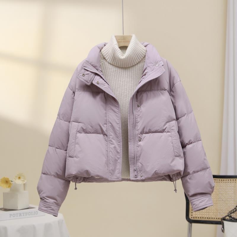 羽绒服女短款2025新款韩版时尚宽松加厚小个子白鸭绒面包服秋冬季