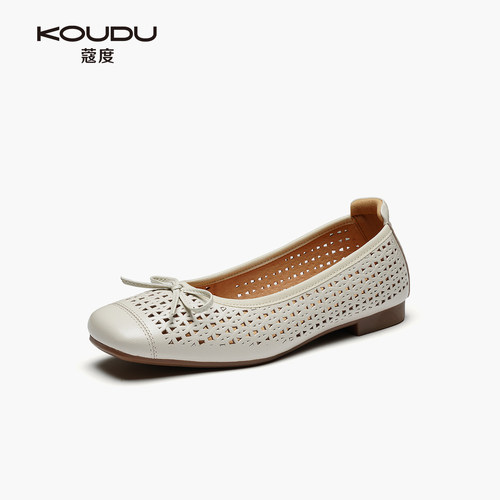 蔻度夏季透气软底蝴蝶结奶奶鞋
