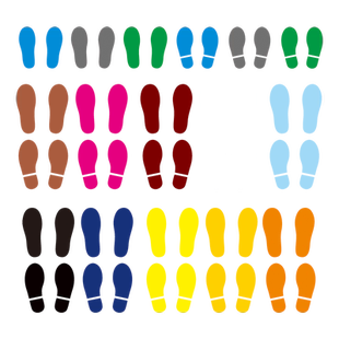 脚丫定点标识无字脚印地贴遮盖小洞地砖贴纸脚印鞋印地板贴纸防水耐磨地贴幼儿园楼梯工厂车间5S指引地贴定制