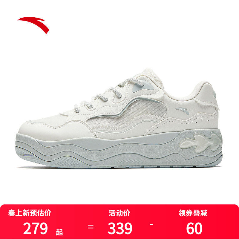 安踏女鞋夏季透气网面板鞋小白鞋网鞋女款2026新款鞋子增高运动鞋