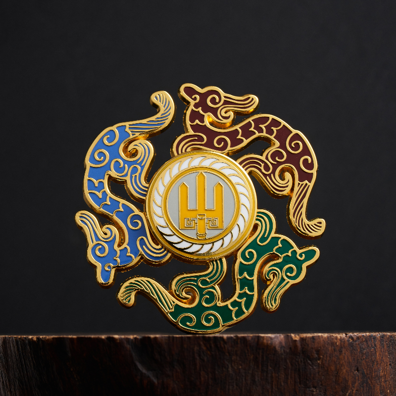 河北博物院三龙黄玉佩指尖陀螺冰箱贴旋转博物馆文创装饰礼品磁吸