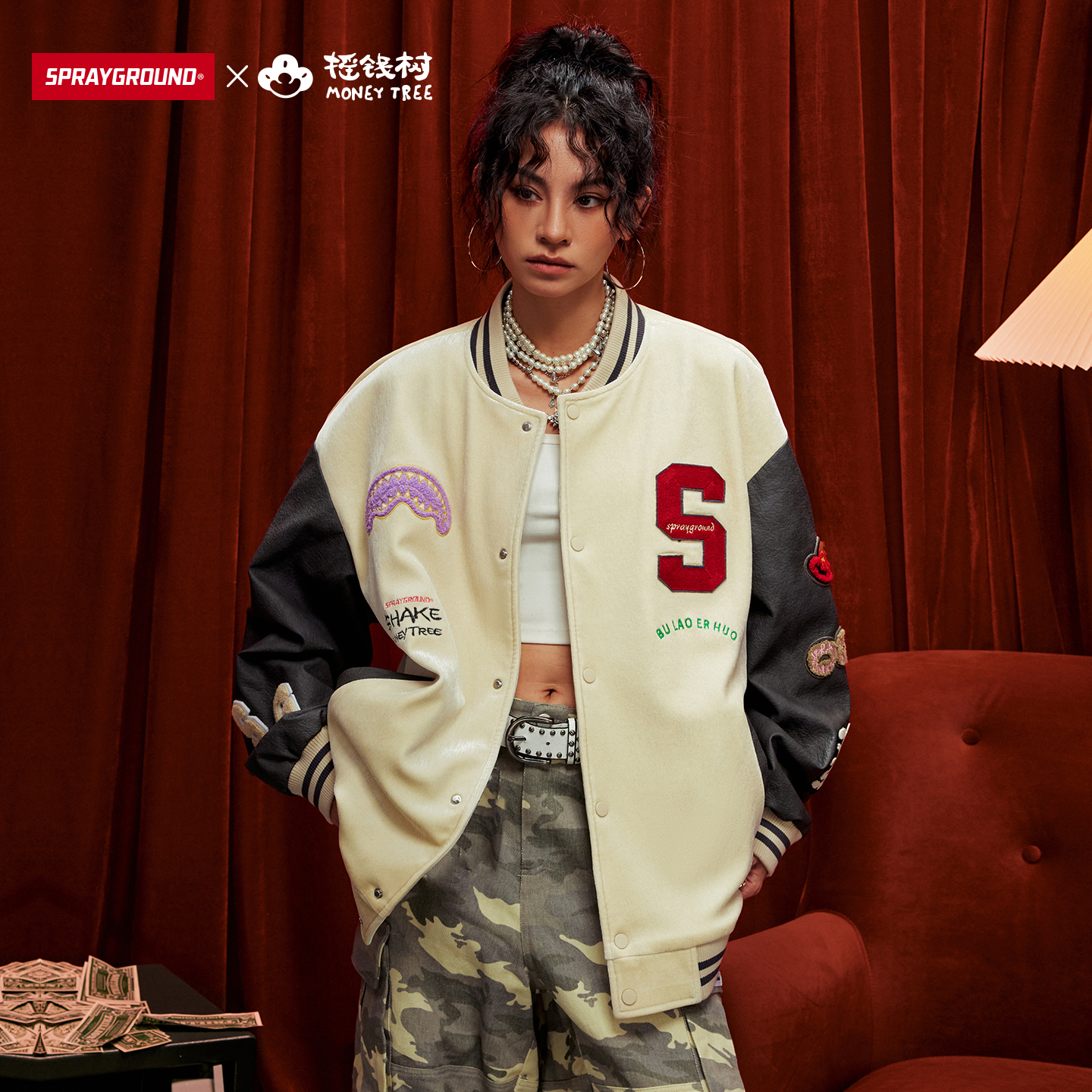 摇钱树联名棒球服夹克外套