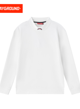 SprayGround鲨鱼嘴刺绣德绒半高领长袖T恤男女宽松保暖内搭打底衫