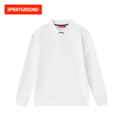 SprayGround鲨鱼嘴刺绣德绒半高领长袖T恤男女宽松保暖内搭打底衫