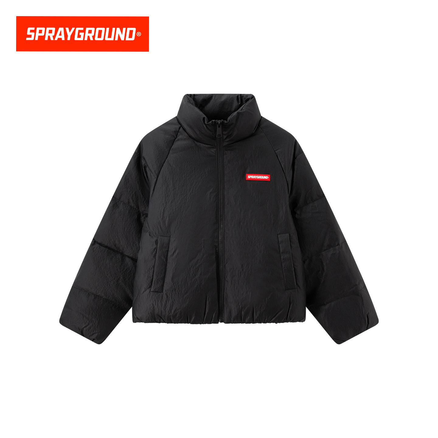 SprayGround鲨鱼嘴冬季90白鸭绒羽绒服男解构立领保暖羽绒外套